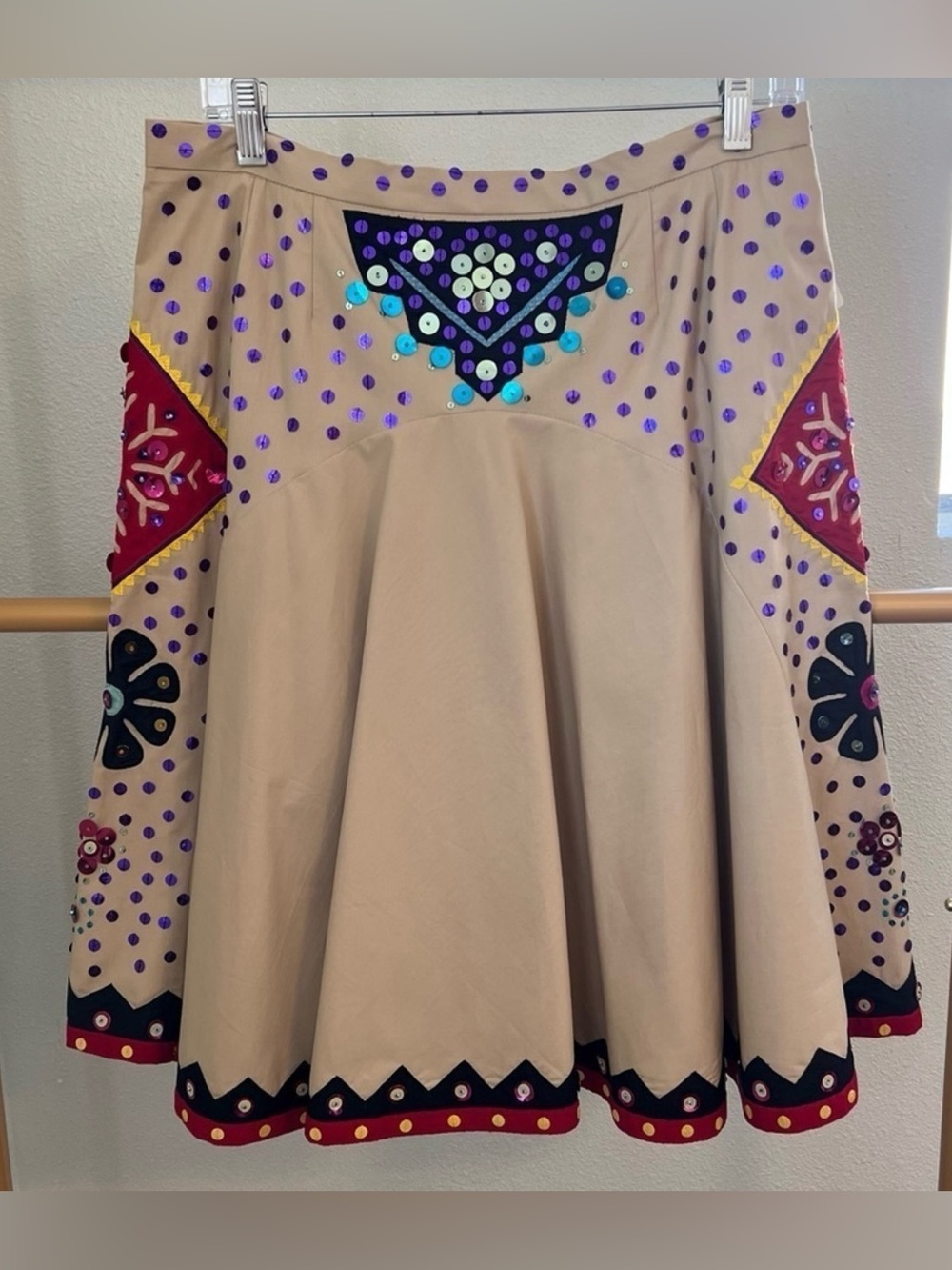 Moschino Cheap & Chic Size 12 Sequin Embellished Statement Midi Skirt